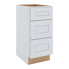 J&K White Shaker S8 Vanity 3 Drawer Base 15" W x 33" H x 21" D