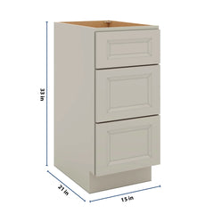 J&K Pebble B6 Vanity 3 Drawer Base 15" W x 33" H x 21" D