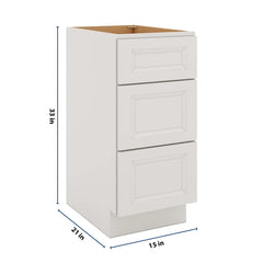 J&K Pure B5 Vanity 3 Drawer Base 15" W x 33" H x 21" D