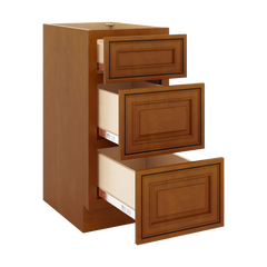 J&K Mocha Glazed K10 Vanity 3 Drawer Base 15" W x 33" H x 21" D