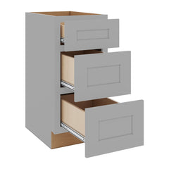 J&K Castle Grey S5 Vanity 3 Drawer Base 15" W x 33" H x 21" D