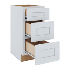 J&K White Shaker S8 Vanity 3 Drawer Base 15" W x 33" H x 21" D
