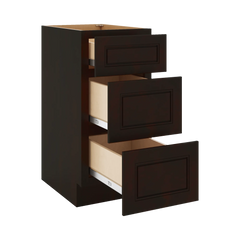 J&K Espresso K8 Vanity 3 Drawer Base 15" W x 33" H x 21" D