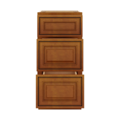 J&K Mocha Glazed K10 Vanity 3 Drawer Base 15" W x 33" H x 21" D
