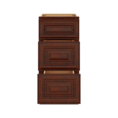 J&K Mahogany J5 Vanity 3 Drawer Base 15" W x 33" H x 21" D