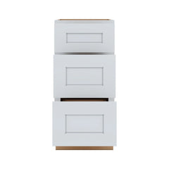 J&K White Shaker S8 Vanity 3 Drawer Base 15" W x 33" H x 21" D