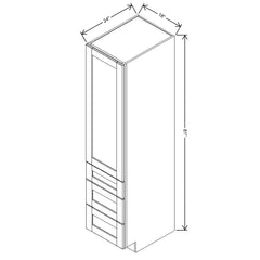 J&K Pearl Glazed H9 Vanity Linen with bottom Drawers 18" W x 81" H x 24" D