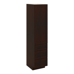 J&K Java Coffee S1 Vanity Linen with bottom Drawers 18" W x 81" H x 24" D