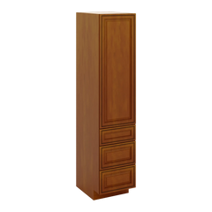 J&K Mocha Glazed K10 Vanity Linen with bottom Drawers 18" W x 81" H x 24" D