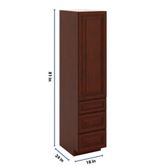 J&K Mahogany J5 Vanity Linen with bottom Drawers 18" W x 81" H x 24" D