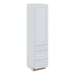 J&K White Shaker S8 Vanity Linen with bottom Drawers 18" W x 81" H x 24" D