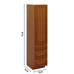 J&K Mocha Glazed K10 Vanity Linen with bottom Drawers 18" W x 81" H x 24" D