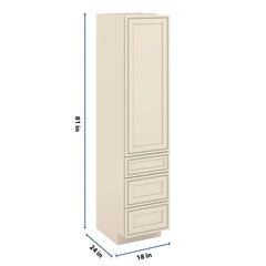 J&K Pearl Glazed H9 Vanity Linen with bottom Drawers 18" W x 81" H x 24" D