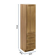 J&K Butterscotch B8 Vanity Linen with bottom Drawers 18" W x 81" H x 24" D