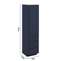 J&K Naval B7 Vanity Linen with bottom Drawers 18" W x 81" H x 24" D