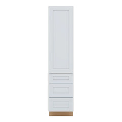 J&K White Shaker S8 Vanity Linen with bottom Drawers 18" W x 81" H x 24" D