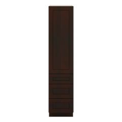 J&K Java Coffee S1 Vanity Linen with bottom Drawers 18" W x 81" H x 24" D