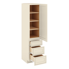 J&K Pearl Glazed H9 Vanity Linen with bottom Drawers 18" W x 81" H x 24" D