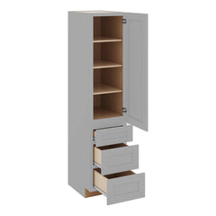 J&K Castle Grey S5 Vanity Linen with bottom Drawers 18" W x 81" H x 24" D