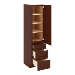 J&K Mahogany J5 Vanity Linen with bottom Drawers 18" W x 81" H x 24" D