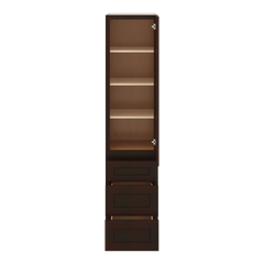 J&K Java Coffee S1 Vanity Linen with bottom Drawers 18" W x 81" H x 24" D