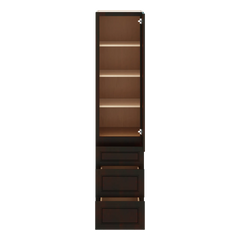 J&K Espresso K8 Vanity Linen with bottom Drawers 18" W x 81" H x 24" D