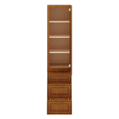 J&K Mocha Glazed K10 Vanity Linen with bottom Drawers 18" W x 81" H x 24" D