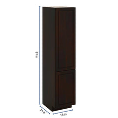 J&K Espresso K8 Vanity Linen 18" W x 81" H x 24" D