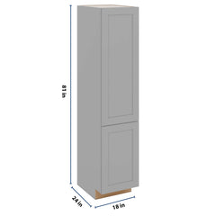 J&K Castle Grey S5 Vanity Linen 18" W x 81" H x 24" D