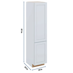 J&K White Shaker S8 Vanity Linen 18" W x 81" H x 24" D