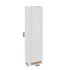 Modernform Cabinet White Shaker 18" W X 84" H X 21" D Vanity Linen Cabinet