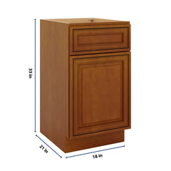 J&K Mocha Glazed K10 Vanity Base Door/Drawer 18" W x 33" H x 21" D