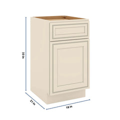 J&K Pearl Glazed H9 Vanity Base Door/Drawer 18" W x 33" H x 21" D