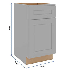 J&K Castle Grey S5 Vanity Base Door/Drawer 18" W x 33" H x 21" D