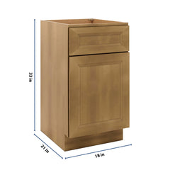 J&K Butterscotch B8 Vanity Base Door/Drawer 18" W x 33" H x 21" D