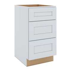 J&K White Shaker S8 Vanity 3 Drawer Base 18" W x 33" H x 21" D