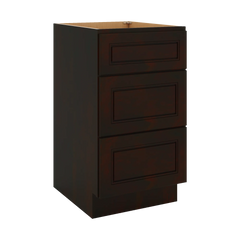 J&K Espresso K8 Vanity 3 Drawer Base 18" W x 33" H x 21" D