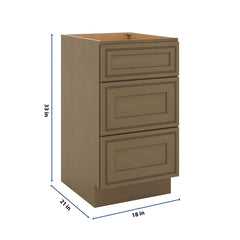 J&K Hazel H8 Vanity 3 Drawer Base 18" W x 33" H x 21" D
