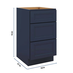 J&K Naval B7 Vanity 3 Drawer Base 18" W x 33" H x 21" D