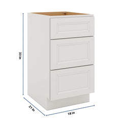 J&K Pure B5 Vanity 3 Drawer Base 18" W x 33" H x 21" D