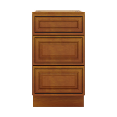 J&K Mocha Glazed K10 Vanity 3 Drawer Base 18" W x 33" H x 21" D