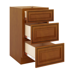 J&K Mocha Glazed K10 Vanity 3 Drawer Base 18" W x 33" H x 21" D