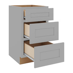 J&K Castle Grey S5 Vanity 3 Drawer Base 18" W x 33" H x 21" D