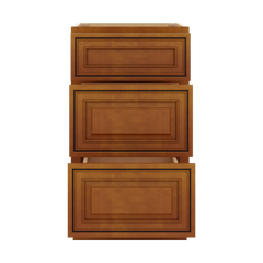 J&K Mocha Glazed K10 Vanity 3 Drawer Base 18" W x 33" H x 21" D