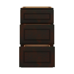 J&K Espresso K8 Vanity 3 Drawer Base 18" W x 33" H x 21" D