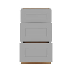 J&K Castle Grey S5 Vanity 3 Drawer Base 18" W x 33" H x 21" D