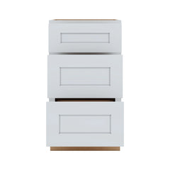 J&K White Shaker S8 Vanity 3 Drawer Base 18" W x 33" H x 21" D