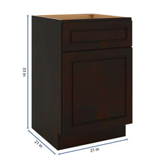 J&K Espresso K8 Vanity Base Door/Drawer  21" W x 33" H x 21" D