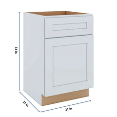 J&K White Shaker S8 Vanity Base Door/Drawer  21" W x 33" H x 21" D