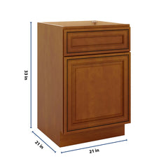 J&K Mocha Glazed K10 Vanity Base Door/Drawer  21" W x 33" H x 21" D